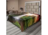 Abakuhaus Lenzuolo Con Cascata, Cascate Al Tramonto, Cielo In Una Pittoresca Primavera, Stampa Rurale, Lenzuolo Morbido E Confortevole Per Un Letto Decorativo, 1 Pezzo, 244 Cm X 205 Cm, Multicolore
