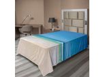 Abakuhaus Lenzuolo Ocean, Golden Sandy Paradise Strant Sea E Sunny Sky Scenes Dream Room Nature Image, Morbido E Confortevole Lenzuolo Superiore Per Un Letto Decorativo 1 Pezzo 260 Cm X 168 Cm, Crema Blu