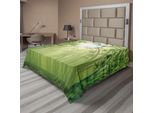 Abakuhaus Lenzuolo In Bambù, Immagine Di Alberi Di Bambù Nella Foresta Pluviale, Animali Selvatici Dell'estremo Oriente, Natura Tropicale, Lenzuolo Morbido E Confortevole Per Un Letto Decorativo, 1 Pezzo, 275 Cm X 260 Cm, Verde