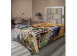 Abakuhaus Lenzuolo Con Cascata, Immagine Autunnale Di Mulino Storico E Cascata Nella Natura All'aperto, Lenzuolo Morbido E Confortevole Per Un Letto Decorativo 1 Pezzo 190 Cm X 100 Cm, Giallo Marrone