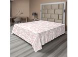 Abakuhaus Lenzuolo Naturale, Motivo Con Morbidi Rami Primaverili, Fiori E Foglie, Stampa Femminile, Lenzuolo Superiore Morbido E Confortevole Per Un Letto Decorativo, 1 Pezzo, 260 Cm X 228 Cm, Bianco Corallo