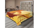 Abakuhaus Lenzuolo Da Letto, Silhouette Di Donna Sexy Sdraiata Su Un'amaca Davanti A Un Maestoso Tramonto, Lenzuolo Morbido E Confortevole Per Un Letto Decorativo 1 Pezzo 244 Cm X 205 Cm, Arancione Bruciato