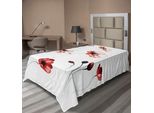 Abakuhaus Lenzuolo Con Fiori Acquerellati, Fiori In Stile Acquerello, Elementi Naturali Romantici E Drammatici, Lenzuolo Morbido E Confortevole Per Un Letto Decorativo, 1 Pezzo, 190 Cm X 100 Cm, Arancione E Bianco
