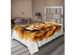 Abakuhaus Lenzuolo Safari, Illustrazione Il Re Leone Il Felino Più Grande Dell'africa Icona Animale Dei Tropici Grafica, Lenzuolo Morbido E Confortevole Per Un Letto Decorativo 1 Pezzo 190 Cm X 100 Cm, Arancione Bianco