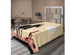 Abakuhaus Lenzuolo Occidentale, Immagine Artistica Del Cavallo Da Cowboy Verso L'eroe Del Selvaggio Deserto Occidentale, Lenzuolo Morbido E Confortevole Per Un Letto Decorativo 1 Pezzo 260 Cm X 168 Cm, Giallo Arancione Nero