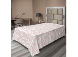 Abakuhaus Lenzuolo Naturale, Motivo Con Morbidi Rami Primaverili, Fiori E Foglie, Stampa Femminile, Lenzuolo Superiore Morbido E Confortevole Per Un Letto Decorativo, 1 Pezzo, 190 Cm X 100 Cm, Bianco Corallo