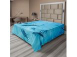 Abakuhaus Lenzuolo Hawaiano, Gruppo Delfini In Hawaii Animali Animali Marini Natura Tropicale Immagine, Lenzuolo Morbido E Confortevole Per Un Letto Decorativo 1 Pezzo 266 Cm X 260 Cm, Blu