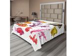 Abakuhaus Lenzuolo Ocean, Illustrazione Con Pesci Tropicali, Alghe Marine, Coralli E Meduse, Lenzuolo Morbido E Confortevole Per Un Letto Decorativo, 1 Pezzo, 266 Cm X 260 Cm, Viola