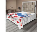 Abakuhaus Lenzuolo Alice Nel Paese Delle Meraviglie, Alice Seduta Su Una Tazza Da Tè A Forma Di Cuore, Storia Fantastica, Lenzuolo Morbido E Confortevole Per Un Letto Decorativo, 1 Pezzo, 260 Cm X 228 Cm, Multicolore