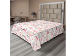 Abakuhaus Lenzuolo Flamingo, Fenicotteri In Stile Vintage Illustrazione Amore E Animali Romantici Stampa Artistica, Lenzuolo Superiore Morbido E Confortevole Per Un Letto Decorativo 1 Pezzo 260 Cm X 228 Cm, Beige Rosa