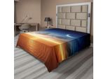 Abakuhaus Lenzuolo Ocean, Tramonto Cielo Luna Stelle Orizzonte Paesaggio Fantasia Stampa, Lenzuolo Morbido E Confortevole Per Un Letto Decorativo 1 Pezzo 266 Cm X 260 Cm, Blu Navy Giallo Arancione
