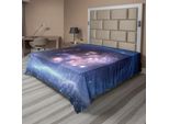 Abakuhaus Lenzuolo Spaziale, Nebulosa Spaziale, Nube Di Gas E Ammasso Stellare, Universo, Cosmo, Astronomia, Lenzuolo Morbido E Confortevole Per Un Letto Decorativo, 1 Pezzo, 275 Cm X 260 Cm, Blu Navy E Viola.