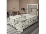 Abakuhaus Lenzuolo Con Mappa Del Mondo, Mappa Antica Dell'america Nel 1600, Nel Medioevo, In Stile Retrò, Lenzuolo Morbido E Confortevole Per Un Letto Decorativo, 1 Pezzo, 190 Cm X 100 Cm, Multicolore