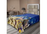 Abakuhaus Lenzuolo Oceano, Vita Sottomarina Natura Selvaggia Caraibi Vacanze Nel Mare Tropicale Vista Mare Tema Immagine, Morbido E Confortevole Lenzuolo Superiore Per Un Letto Decorativo 1 Pezzo 190 Cm X 100 Cm, Beige Blu