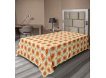 Abakuhaus Lenzuolo Geometrico, Forme Audaci Intrecciate, Design Minimalista Vintage Anni '70, Lenzuolo Morbido E Confortevole Per Un Letto Decorativo, 1 Pezzo, 260 Cm X 168 Cm, Arancione Crema