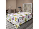 Abakuhaus Lenzuolo Flamingo, Motivo Flamingo Retrò Vintage Colorato Con Pois Su Sfondo A Quadretti, Lenzuolo Morbido E Confortevole Per Un Letto Decorativo 1 Pezzo 260 Cm X 168 Cm, Multicolore