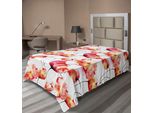 Abakuhaus Lenzuolo Con Fiori Acquerellati, Grandi Papaveri E Tulipani, Dipinto Floreale, Stagione Primaverile, Lenzuolo Morbido E Confortevole Per Un Letto Decorativo, 1 Pezzo, 190 Cm X 100 Cm, Rosso, Bianco, Arancione