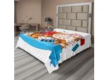 Abakuhaus Alice Nel Paese Delle Meraviglie Lenzuolo, Mad Design Di Carte Orologi Teiere Chiavi Fiori Fantasy Artwork, Morbido E Confortevole Lenzuolo Superiore Per Un Letto Decorativo 1 Pezzo 266 Cm X 260 Cm, Multicolore