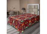 Abakuhaus Lenzuolo Tribale, Motivo Geometrico Triangolare Azteco Tribale Zig Zag Stile Arte Popolare Stampa Etnica, Lenzuolo Morbido E Confortevole Per Un Letto Decorativo 1 Pezzo 190 Cm X 100 Cm, Multicolore