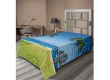 Abakuhaus Lenzuolo Hawaiano, Palme Da Cocco E Prato Sulla Spiaggia Sabbiosa Di Poipu A Kauai, Hawaii Stampa, Lenzuolo Morbido E Confortevole Per Un Letto Decorativo 1 Pezzo 260 Cm X 168 Cm, Blu Verde