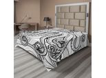 Abakuhaus Lenzuolo Con Calamaro, Polipo Polpo Nel Mare Motivo Etnico Mandala Artistico Tentacoli, Lenzuolo Morbido E Confortevole Per Un Letto Decorativo 1 Pezzo 244 Cm X 205 Cm, Bianco Nero
