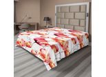 Abakuhaus Lenzuolo Con Fiori Acquerellati, Grandi Papaveri E Tulipani, Dipinto Floreale, Stagione Primaverile, Lenzuolo Morbido E Confortevole Per Un Letto Decorativo, 1 Pezzo, 244 Cm X 205 Cm, Rosso, Bianco, Arancione