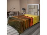 Abakuhaus Lenzuolo Italiano, Paesaggio Mediterraneo Europeo, Stampa Fattoria Di Campagna, Lenzuolo Morbido E Confortevole Per Un Letto Decorativo, 1 Pezzo, 190 Cm X 100 Cm, Arancione E Bianco