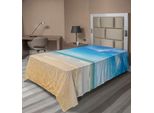 Abakuhaus Lenzuolo Oceano, Mare E Cielo Paesaggio Sulla Spiaggia Tropicale Esotico Hawaii Caraibi, Morbido E Confortevole Lenzuolo Superiore Per Un Letto Decorativo 1 Pezzo 190 Cm X 100 Cm, Crema Blu
