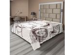 Abakuhaus Lenzuolo Safari, Collezione Savana Tropicale Africana Asiatica Selvaggia Animali Leone Zebra Grafica, Lenzuolo Morbido E Confortevole Per Un Letto Decorativo 1 Pezzo 260 Cm X 228 Cm, Crema Marrone