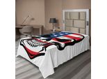 Abakuhaus Lenzuolo Con Teschi, Teschi Antichi Horror Usa Indigeni Morti Dello Stato Stampa Artistica Di Cattivo Gusto, Lenzuolo Morbido E Confortevole Per Un Letto Decorativo 1 Pezzo 190 Cm X 100 Cm, Bianco Blu Rosso