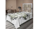 Abakuhaus Fleur De Lis Lenzuolo, Aquile Su Emblema Fleur De Lis Simbolo Di Energia Illustrazione Creativa Vittoriana, Morbido E Confortevole Lenzuolo Superiore Per Un Letto Decorativo 1 Pezzo 190 Cm X 100 Cm, Tan Bianco