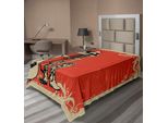 Abakuhaus Lenzuolo Occidentale, Immagine Con Elementi Del Selvaggio West Con Chitarra Country E Stivali Da Cowboy In Stile Retrò, Lenzuolo Morbido E Confortevole Per Un Letto Decorativo 1 Pezzo 190 Cm X 100 Cm, Arancione Beige