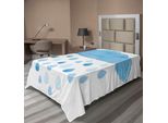 Abakuhaus Lenzuolo Naturale, Effetto Acquerello Con Gocce Di Pioggia E Nuvole, Simpatica Illustrazione Artistica, Lenzuolo Morbido E Confortevole Per Un Letto Decorativo, 1 Pezzo 190 Cm X 100 Cm, Blu E Bianco