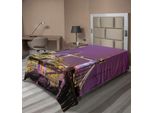 Abakuhaus London Lenzuolo, Torre Ponte A Londra Di Notte Monumento Storico Culturale Europa Britannico Urbano, Morbido E Confortevole Lenzuolo Superiore Per Un Letto Decorativo 1 Pezzo 260 Cm X 168 Cm, Viola Giallo