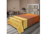 Abakuhaus Lenzuolo Safari, Tramonto Con Zebre Sull'erba Icona Dei Mammiferi Africani Foto Tropicale, Lenzuolo Morbido E Confortevole Per Un Letto Decorativo 1 Pezzo 260 Cm X 168 Cm, Giallo Arancione Nero