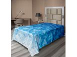 Abakuhaus Lenzuolo Geometrico, Sfumatura Geometrica, Texture Digitale Con Stampa Grafica A Mosaico Triangolare Pixel, Lenzuolo Morbido E Confortevole Per Un Letto Decorativo, 1 Pezzo, 260 Cm X 168 Cm, Azzurro