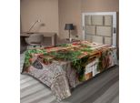 Abakuhaus Lenzuolo Italiano, Vista Su Una Piccola Città Rinascimentale Con Portici Floreali, Lenzuolo Morbido E Confortevole Per Un Letto Decorativo 1 Pezzo 260 Cm X 168 Cm, Multicolore