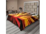 Abakuhaus Lenzuolo, Foto Di Magici Raggi Di Sole Tra Gli Alberi Al Tramonto Nella Foresta, Stampa Con Paesaggio Naturale, Lenzuolo Morbido E Confortevole Per Un Letto Decorativo, 1 Pezzo, 275 Cm X 260 Cm, Giallo Arancione