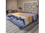 Abakuhaus Lenzuolo Paesaggio, Magica Estate Nel Fiume Con Aurora Boreale Nel Cielo, Universo Oscillante, Lenzuolo Morbido E Confortevole Per Un Letto Decorativo, 1 Pezzo, 266 Cm X 260 Cm, Multicolore