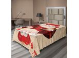 Abakuhaus Alice Nel Paese Delle Meraviglie Lenzuolo, Carte Della Regina Il Personaggio Di Alice Nella Fiaba Immaginaria Stampa Giocare, Morbido E Confortevole Lenzuolo Superiore Per Un Letto Decorativo 1 Pezzo 260 Cm X 168 Cm, Rosso-Marrone Ecru