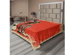 Abakuhaus Lenzuolo Occidentale, Immagine Con Elementi Del Selvaggio West Con Chitarra Country E Stivali Da Cowboy In Stile Retrò, Lenzuolo Morbido E Confortevole Per Un Letto Decorativo 1 Pezzo 275 Cm X 260 Cm, Arancione Beige