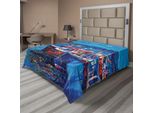 Abakuhaus Lenzuolo, Barche A Vela, Navi, Riva, Porto, Mare, Piccola Città Rurale Di Pescatori, Grafica, Lenzuolo Morbido E Confortevole Per Un Letto Decorativo, 1 Pezzo, 260 Cm X 228 Cm, Blu Navy E Rosso.