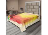 Abakuhaus Paris Lenzuolo, Romantico Acquerello Floreale Immagine Torre Eiffel Farfalle Stile Storico Francese, Morbido E Confortevole Lenzuolo Superiore Per Un Letto Decorativo 1 Pezzo 244 Cm X 205 Cm, Multicolore