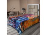 Abakuhaus Lenzuolo, Colori Pastello, Barca A Vela Che Pesca Nel Mare, Immagine Scura, Opera D'arte Drastica, Lenzuolo Morbido E Confortevole Per Un Letto Decorativo, 1 Pezzo, 260 Cm X 168 Cm, Multicolore