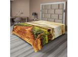 Abakuhaus Lenzuolo, Grape Valley Nuvole Sopra I Vigneti Natural Fruit Plantation Tema Autunnale Del Giardino, Lenzuolo Morbido E Confortevole Per Un Letto Decorativo 1 Pezzo 244 Cm X 205 Cm, Arancione Bruciato Bianco Sporco
