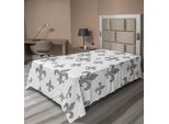 Abakuhaus Fleur De Lis Lenzuolo, Motivo Ripetitivo Ispirato Al Giglio, Motivo Classico Retrò Regale, Lenzuolo Morbido E Confortevole Per Un Letto Decorativo, 1 Pezzo, 260 Cm X 168 Cm, Grigio