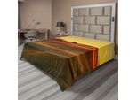 Abakuhaus Lenzuolo Italiano, Paesaggio Mediterraneo Europeo, Stampa Fattoria Di Campagna, Lenzuolo Morbido E Confortevole Per Un Letto Decorativo, 1 Pezzo, 275 Cm X 260 Cm, Arancione E Bianco