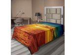 Abakuhaus Lenzuolo Ocean, Tramonto Nuvole Mare Esotico Con Raggi Di Sole Vista Serale Stampa, Lenzuolo Morbido E Confortevole Per Un Letto Decorativo 1 Pezzo 190 Cm X 100 Cm, Multicolore