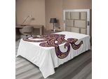 Abakuhaus Lenzuolo Con Illustrazione Di Polpo, Motivo Etnico E Colori Tribali, Morbido E Confortevole Lenzuolo Superiore Per Un Letto Decorativo 1 Pezzo 190 Cm X 100 Cm, Viola Senape