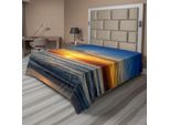 Abakuhaus Lenzuolo Ocean, Tramonto Sull'oceano Pacifico La Jolla California Sun Stampa Fotografica A Colori, Lenzuolo Morbido E Confortevole Per Un Letto Decorativo 1 Pezzo 275 Cm X 260 Cm, Arancione Blu